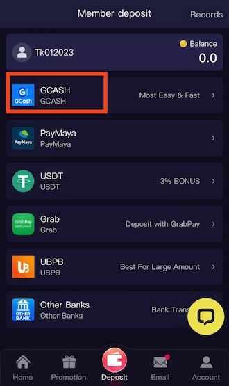 Step 1: select GCASH.